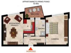 Foto Appartamento in vendita a Pinerolo - 2 locali 63mq