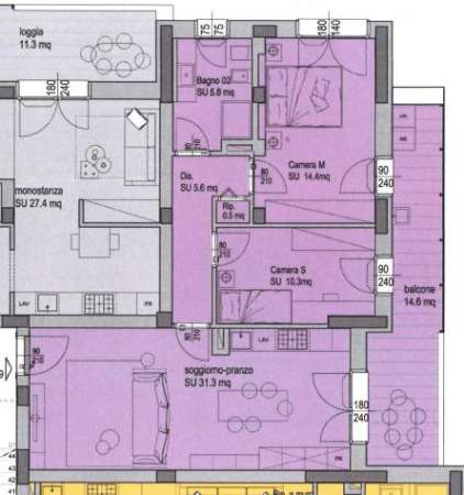 Foto Appartamento in vendita a Pisa 81 mq  Rif: 1332400